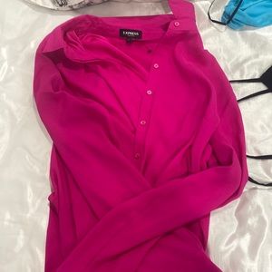 Hot pink button shirt